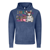 Vintage Denim Little Miss Cotton Tail Vintage Hoodie - CowhideDigitalArt