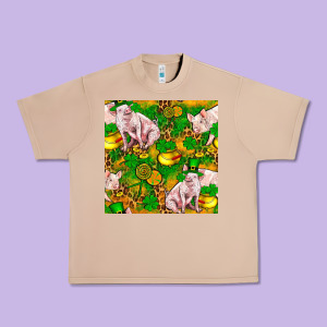 St Patricks  Day Pig With Candy And Pot Of Gold  Seamless Pattern Urban Heavy Tee Designed By Fadigitalartstudio