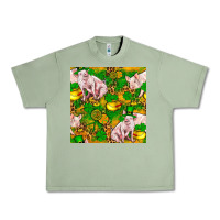 Oil Green St patricks  day pig with candy and pot of gold  seamless pattern Urban Heavy Tee - FaDigitalArtStudio