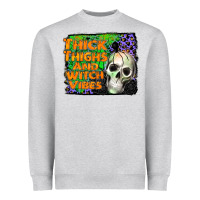Heather Grey thick thighs and witch vibes Heavyweight Sweatshirt - JahusDesignShop