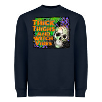 Navy thick thighs and witch vibes Heavyweight Sweatshirt - JahusDesignShop