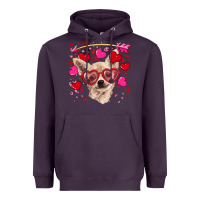 Plum valentine's day  chihuahua Heavyweight Hoodie - RanaPortraitStore