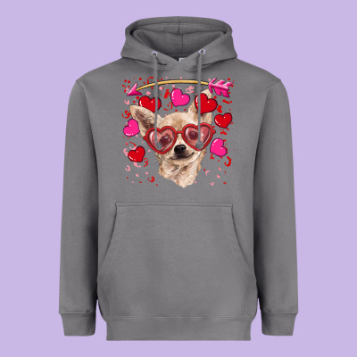 Valentine's Day  Chihuahua Heavyweight Hoodie Designed By Ranaportraitstore