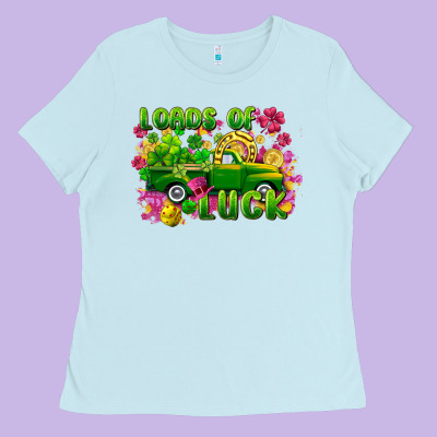 Loads Of Luck St. Patricks Day Ladies Tee Designed By Fadigitalartstudio