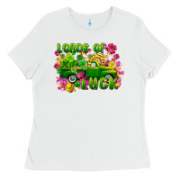 White Loads of luck St. Patricks Day Ladies Tee - FaDigitalArtStudio