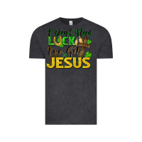 Vintage Black i don't need luck i've got jesus Vintage Tee - FaDigitalArtStudio