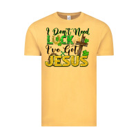 Vintage Mustard i don't need luck i've got jesus Vintage Tee - FaDigitalArtStudio