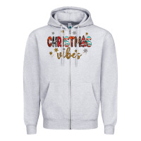 Heather Grey christmas vibes Zipper Hoodie - JahusDesignShop