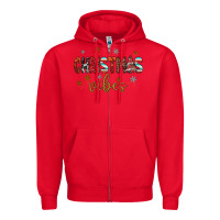 Red christmas vibes Zipper Hoodie - JahusDesignShop