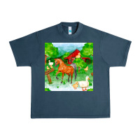 Midnight Navy farm life seamless pattern Urban Heavy Tee - FaDigitalArtStudio