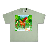 Oil Green farm life seamless pattern Urban Heavy Tee - FaDigitalArtStudio