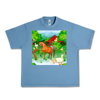 Pebble Blue farm life seamless pattern Urban Heavy Tee - FaDigitalArtStudio
