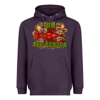 Plum mardi gras this the season crawfish fleur de lis Heavyweight Hoodie - RanaPortraitStore
