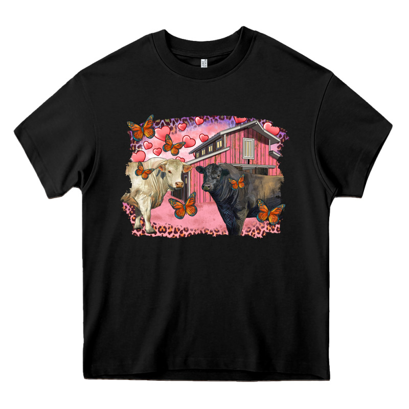 Valentine's Day Barn And Black Angus With Charolais Heavy Core Tee by RanaPortraitStore | Teevron