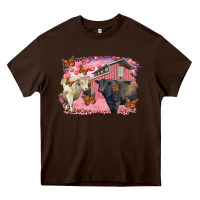 Chocolate Brown Valentine's day barn and black angus with charolais Heavy Core Tee - RanaPortraitStore