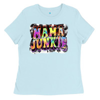 Baby Blue Mama junkie Mother's Day Ladies Tee - FaDigitalArtStudio