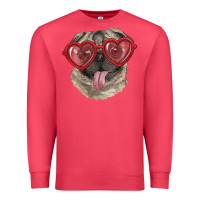 Cardinal pug with love glasses Premium Sweatshirt - RanaPortraitStore