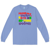 Colony Blue proud teacher to ausome students Long Sleeve Tee - CowhideDigitalArt