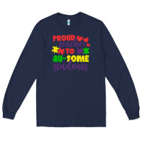 Navy proud teacher to ausome students Long Sleeve Tee - CowhideDigitalArt