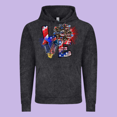 Patriotic Love Vintage Hoodie Designed By Cowhidedigitalart