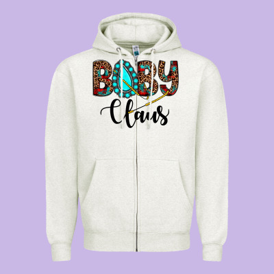 Baby Claus Zipper Hoodie Designed By Jahusdesignshop