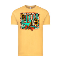 Vintage Mustard virgo turquoise cowhide Vintage Tee - RanaPortraitStore