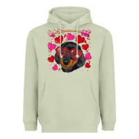 Valentine's Day  Dachshund Puppy Heavyweight Hoodie | Teevron