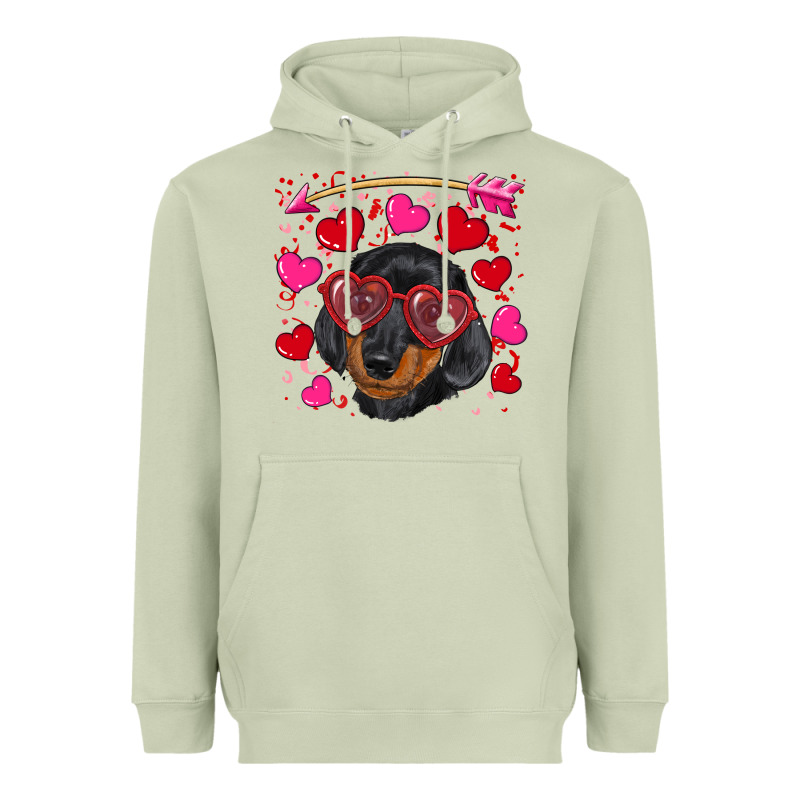 Valentine's Day  Dachshund Puppy Heavyweight Hoodie by RanaPortraitStore | Teevron