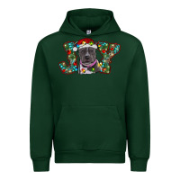 Forest Green Christmas Pitbull Joy Urban Hoodie - RanaPortraitStore