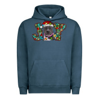 Pigment Midnight Navy Christmas Pitbull Joy Urban Hoodie - RanaPortraitStore