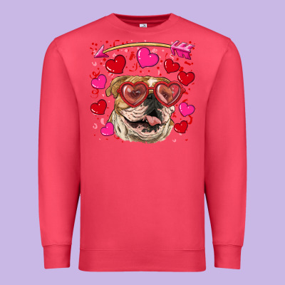 Valentine's Day  Brown English Bulldog Premium Sweatshirt Designed By Ranaportraitstore