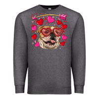 Charcoal Heather valentine's day  brown english bulldog Premium Sweatshirt - RanaPortraitStore