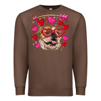 Chestnut valentine's day  brown english bulldog Premium Sweatshirt - RanaPortraitStore