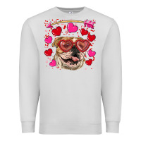 Dove Grey valentine's day  brown english bulldog Premium Sweatshirt - RanaPortraitStore
