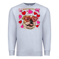 Heather Grey valentine's day  brown english bulldog Premium Sweatshirt - RanaPortraitStore