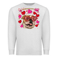 Oatmeal Heather valentine's day  brown english bulldog Premium Sweatshirt - RanaPortraitStore