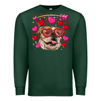 Sports Green valentine's day  brown english bulldog Premium Sweatshirt - RanaPortraitStore