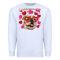 White valentine's day  brown english bulldog Premium Sweatshirt - RanaPortraitStore