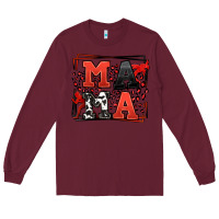 Burgundy Wrestling mama red and black Long Sleeve Tee - LillyAllenDesigns