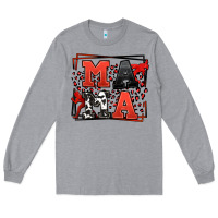 Heather Grey Wrestling mama red and black Long Sleeve Tee - LillyAllenDesigns