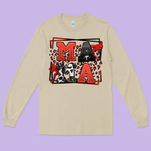 Wrestling Mama Red And Black Long Sleeve Tee Designed By Lillyallendesigns