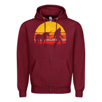 Burgundy sasquatch and unicorn vintage Zipper Hoodie - artisFamous