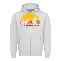 Dove Grey sasquatch and unicorn vintage Zipper Hoodie - artisFamous