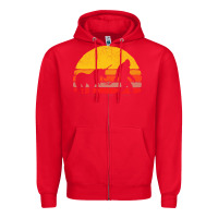 Red sasquatch and unicorn vintage Zipper Hoodie - artisFamous