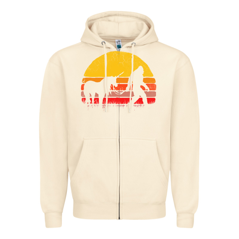 Sasquatch And Unicorn Vintage Zipper Hoodie by artisFamous | Teevron