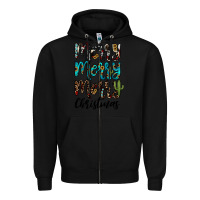 Black merry christmas Zipper Hoodie - JahusDesignShop