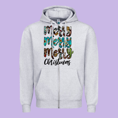 Merry Christmas Zipper Hoodie Designed By Jahusdesignshop