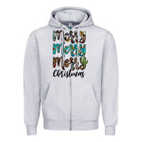 Heather Grey merry christmas Zipper Hoodie - JahusDesignShop