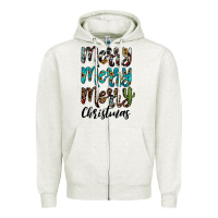 Oatmeal Heather merry christmas Zipper Hoodie - JahusDesignShop