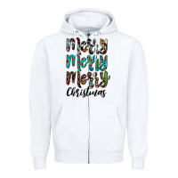 White merry christmas Zipper Hoodie - JahusDesignShop
